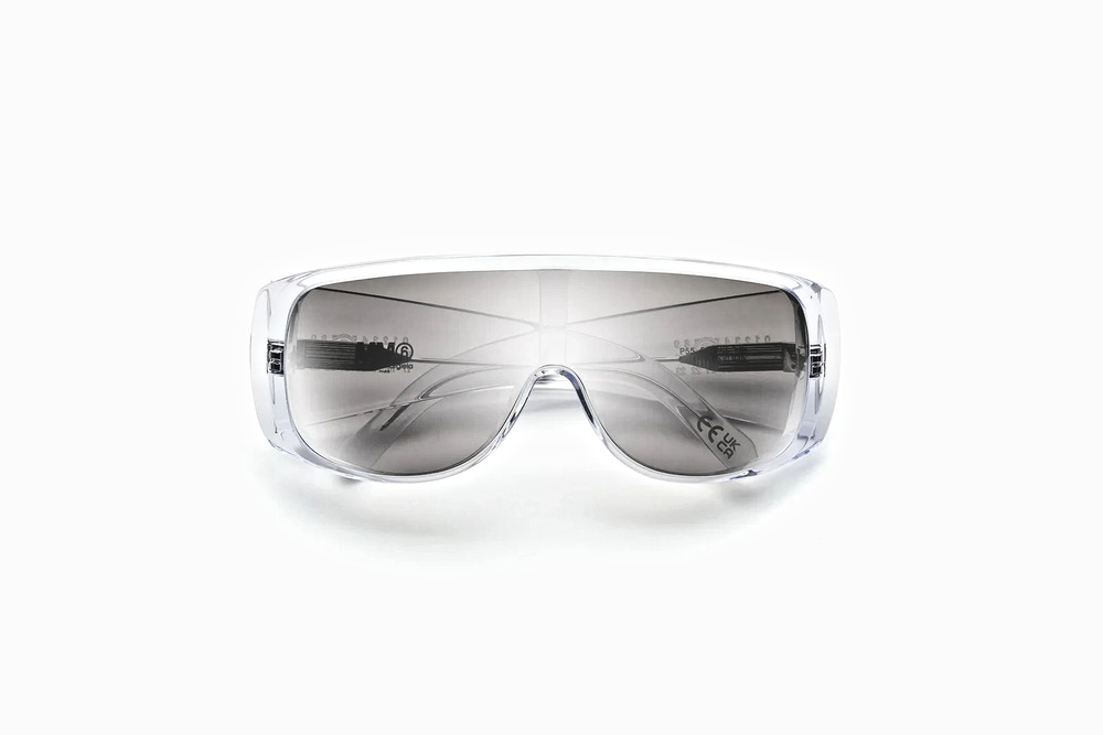 MM6 Maison Margiela Sunglasses 002 Transparent Frame Gray Lens Shield Mask 69mm